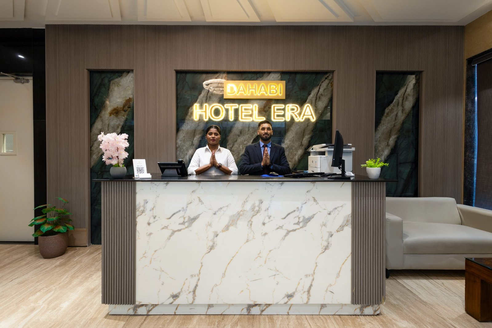 Hotel lobby at Dahabi Era near Delhi Airport
